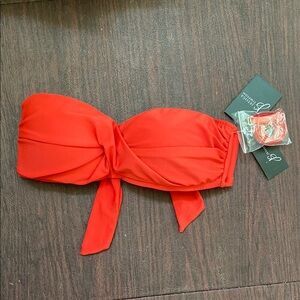 Jessica Simpson Red Bandeau Bikini Top with tie back